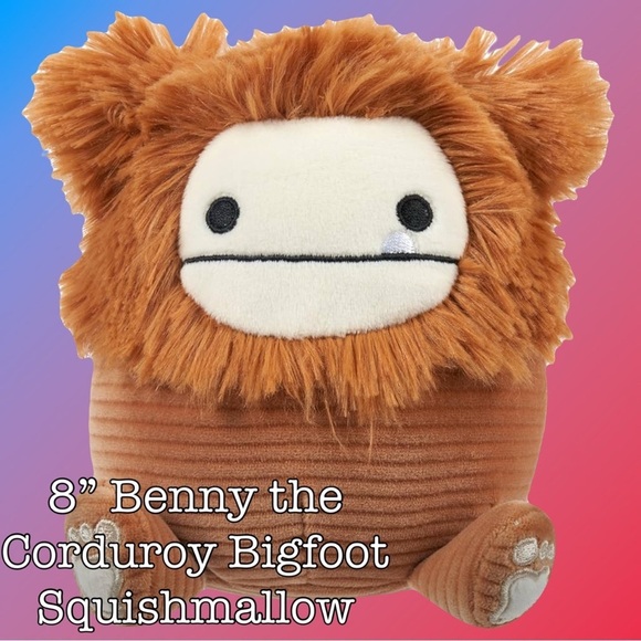 Squishmallows Other - Squishmallows Brown and White Corduroy Bigfoot “Benny” 8” NWT